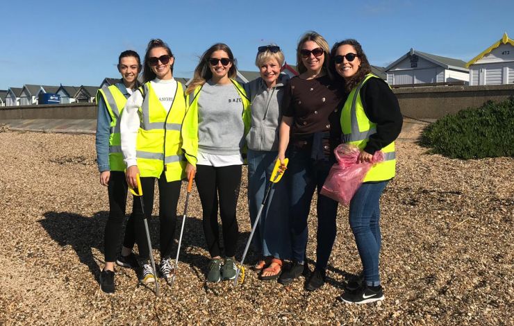 Steer team at a beach clean